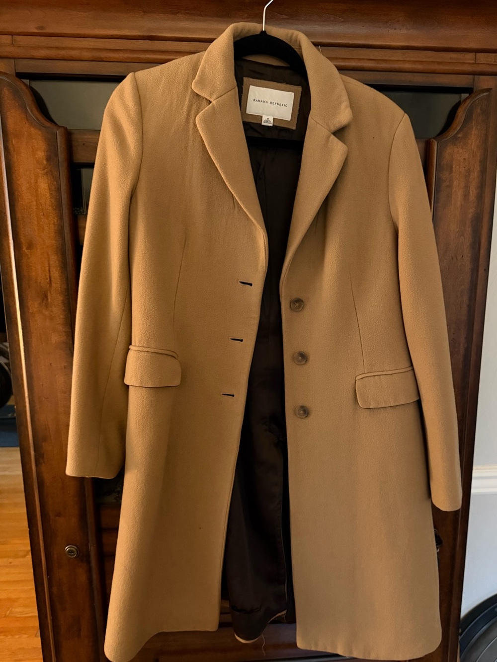 Banana Republic Women’s 3/4 length Camel Wool-Blend Dress Coat